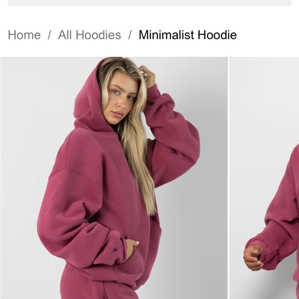 Minimalist Women's sweatsuit set in berry